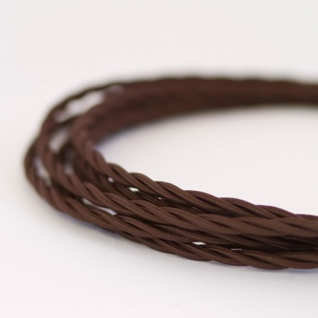 Cable Trenzado Torcido Chocolate Oscuro Café Lámparas Luminarias Iluminación
