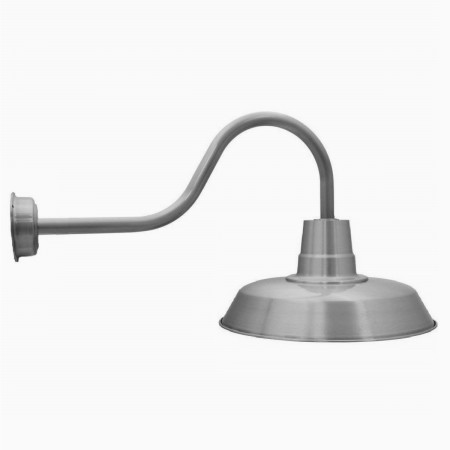 Lámpara Muro Pared Exterior Interior Local Cuello De Cisne 30 Cms Plata