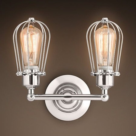 Lampara Jaula Retro Doble Plata | Grupo EIR