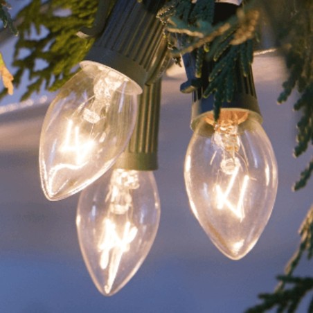 Extensión Guirnalda 30 Mts Serie Luces 100 Focos Vela Luz Cálida E17 