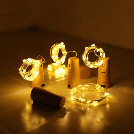 Luces Corchos Hadas Micro Led Iluminar Decorar Botellas Cálido 2 Metros