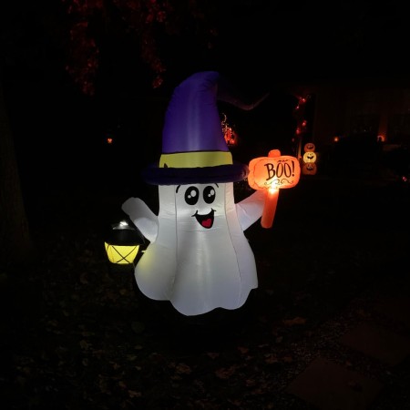 Inflable Halloween Fantasma Con Linterna Luces Led Decoración 1.20m