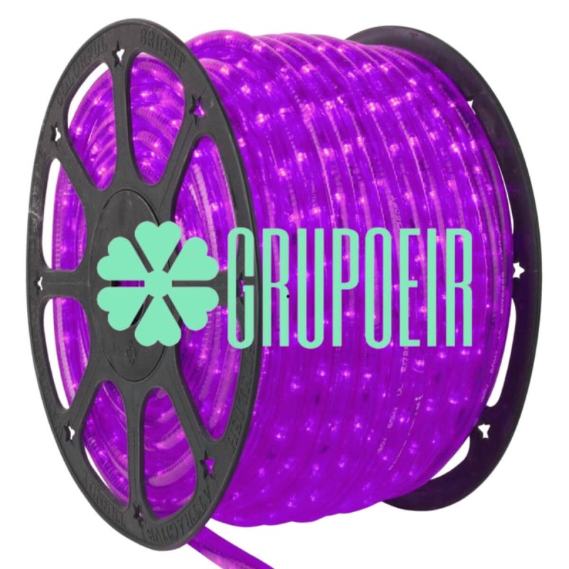Manguera 100 Mts 2 Hilos Morado Luces Led Luz Fija Tivoli Exterior Redonda