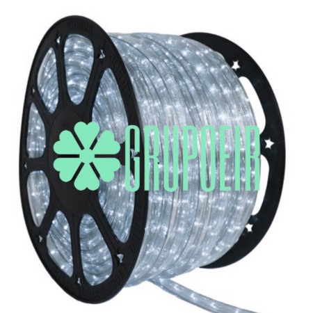 Manguera 100 Mts 2 Hilos Blanco Luces Led Luz Fija Tivoli Exterior Redonda