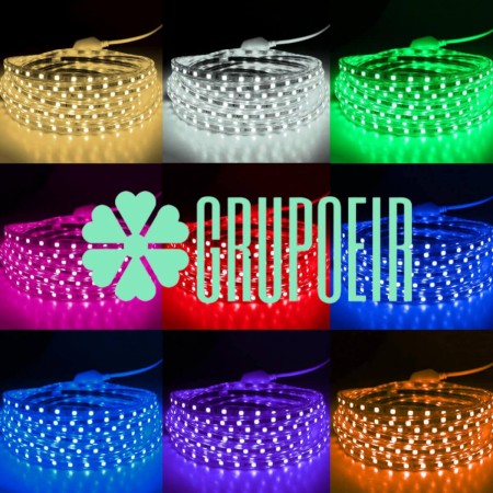 Manguera Led 5050 Rgb Multicolor 25 Metros Smd Control Exterior Plana