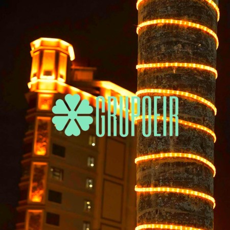 Manguera 100 Mts 2 Hilos Ambar Luces Led Luz Fija Tivoli Exterior Redonda
