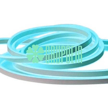 Manguera Neón 10 Metros Azul Claro Doble Luz Exterior Decorativa Flexible